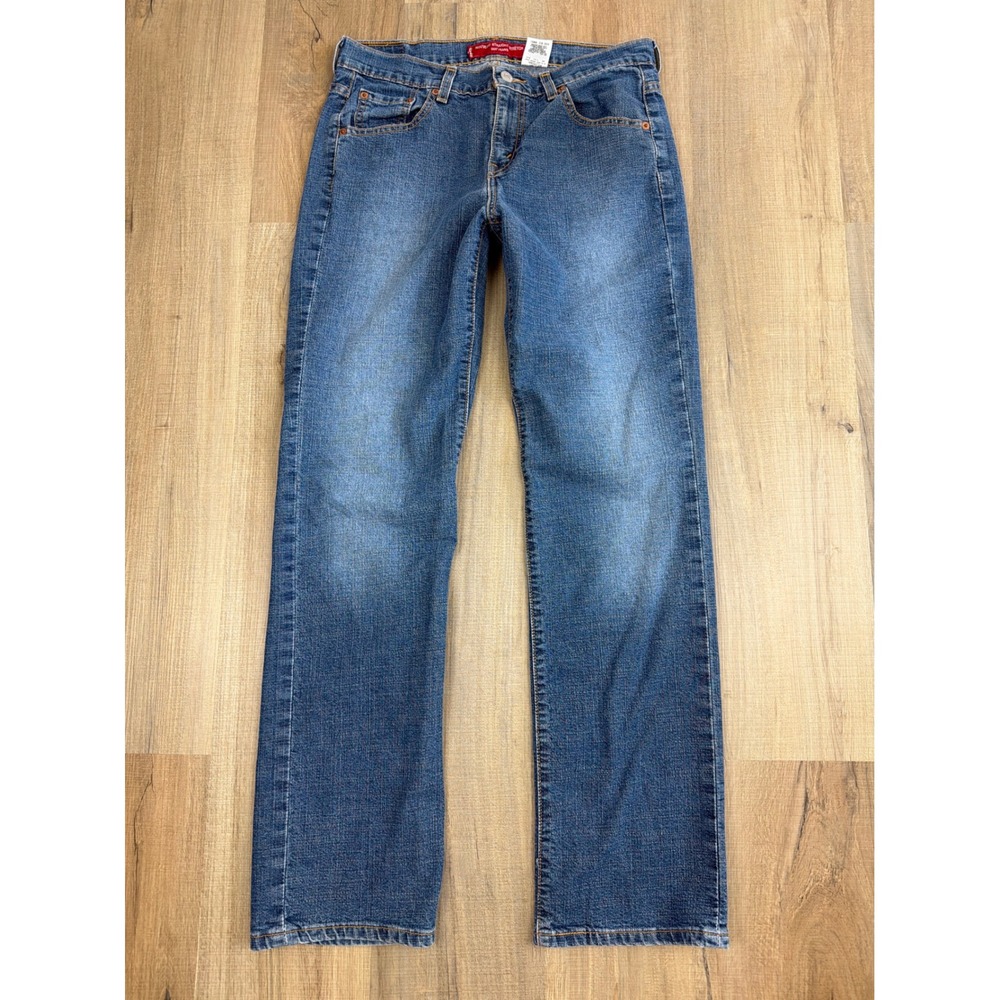 Levis 505 Nouveau Straight Stretch Jeans Womens 8 Medium Blue Low Rise Vintage